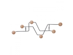 Percha Zig Zag con 6 Ganchos PRESENT TIME Negro