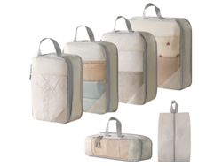 Conjunto De Bolsas Organizadoras Para Malas, Com Bolsas Para Sapatos, Pacote Com 6 Chrui (bege)