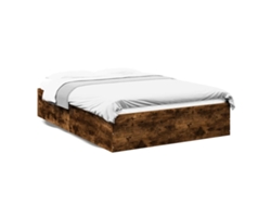 Estructura De Cama Madera De Ingeniería Roble Ahumado 120x190cm