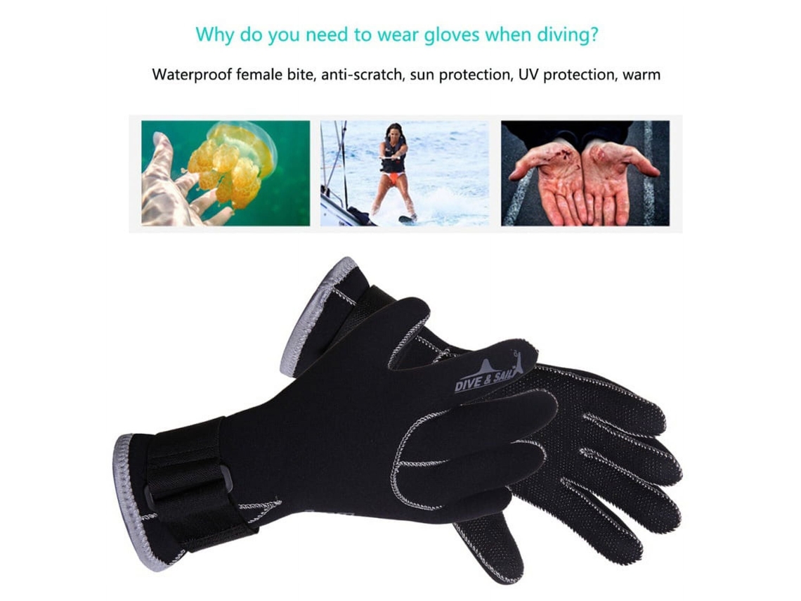 Xldivesail Guantes Buceo Neopreno Negro 3mm Patchwork Natación Cálidos Parejas Snorkel Pesca Submarina Caza Buceo