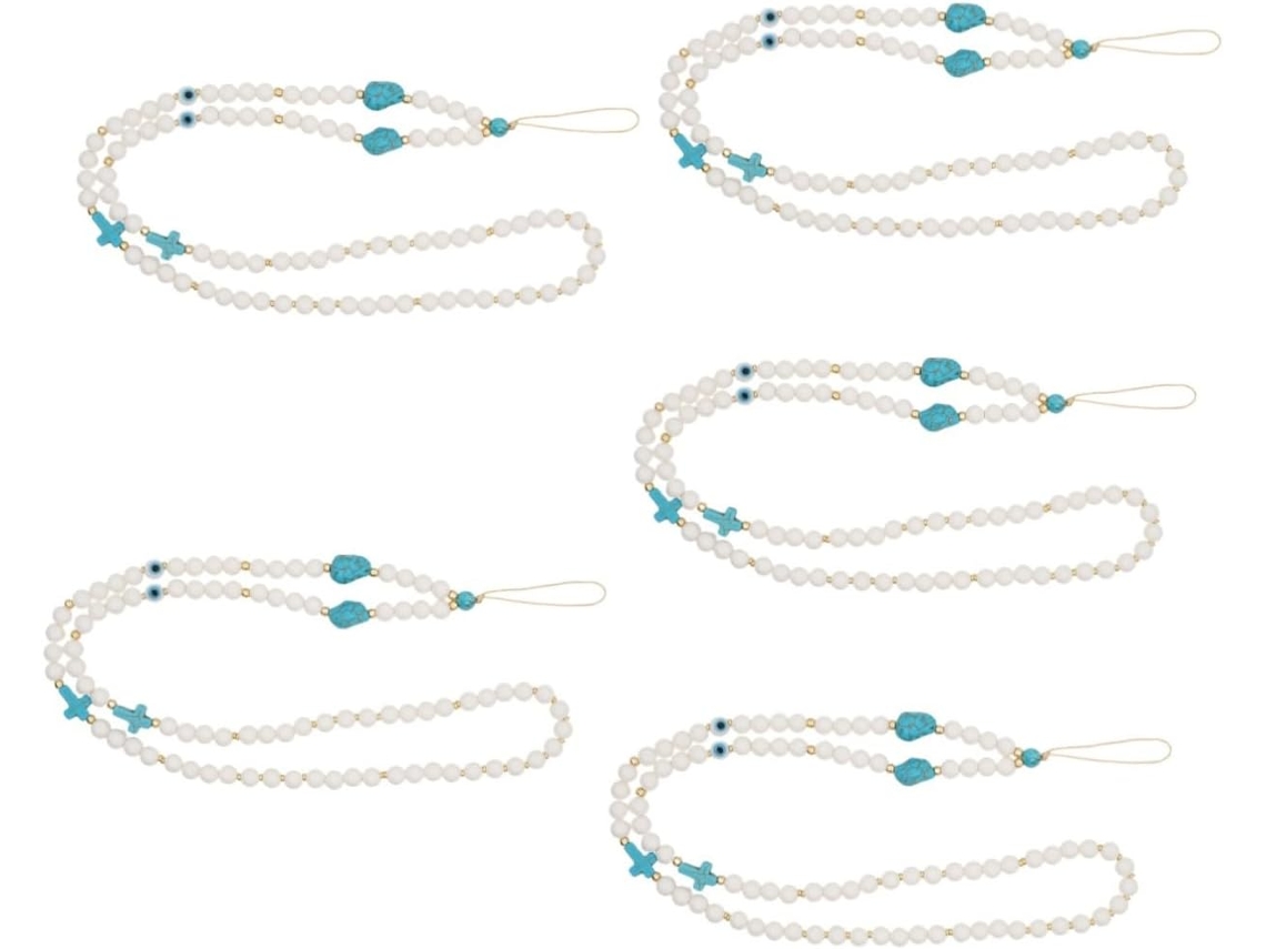 Cordón Para Teléfono De 5 Piezas Con Cuentas Y Cadena Decorativa: Evita La Pérdida Del Dispositivo.