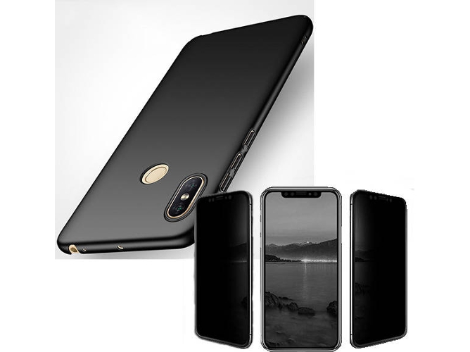 Kit Carcasa y Protector Privacy Xiaomi Mi Max 3 SlimShield Negro