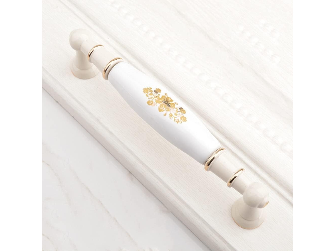 Puerta 703,160 Tirador De Cerámica Moderno European Gold Flower Armario Sencillo