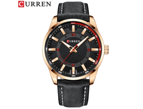 Relojes para hombre, reloj con correa de cuero para hombre, relojes de pulsera de negocios resistentes al agua para hombre, carcasa rosa, negro LUU...