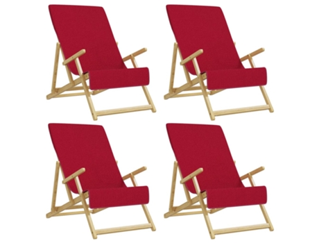 vidaXL Toallas de playa 4 uds tela burdeos 400 g/m² 60x135 cm
