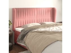 Cabecero Con Orejas De Terciopelo Rosa 163x23x118/128 Cm