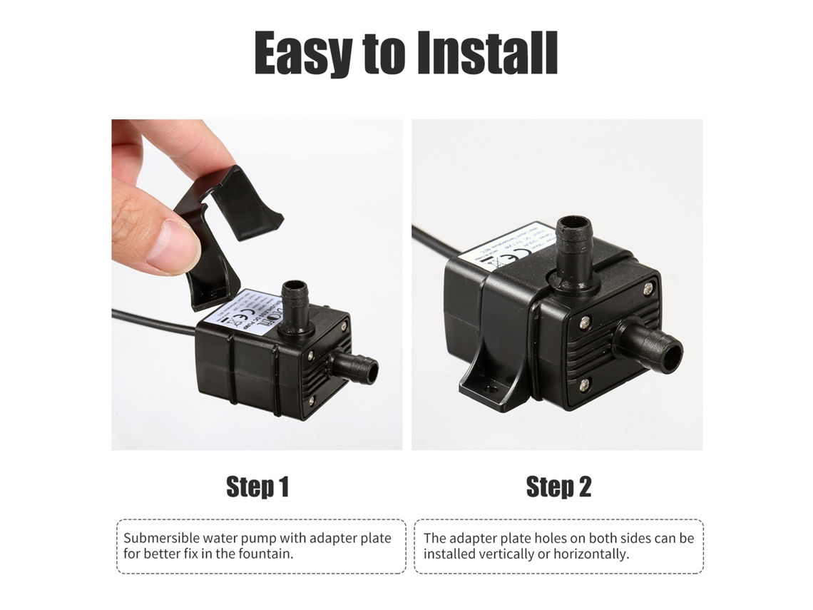 Bomba de agua USB sin escobillas ultra silenciosa de 120 l/h y 3,28 pies