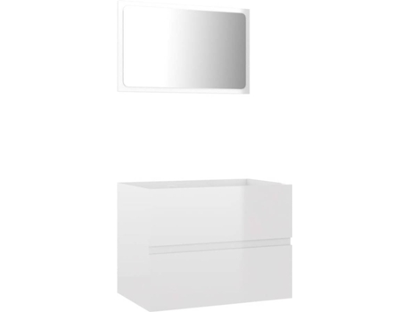 Conjunto 2 muebles de baño VIDAXL madera contrachapada blanco brillo