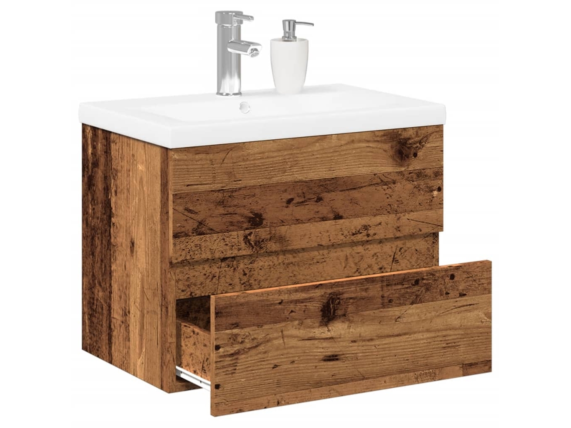 Mueble Con Lavabo Integrado Madera Envejecida