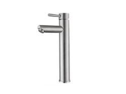 Grifo De Lavabo Monomando (de Alto Perfil), Grifo De Lavabo De Agua Fría Y Caliente, Material De Acero Inoxidable Cepillado.