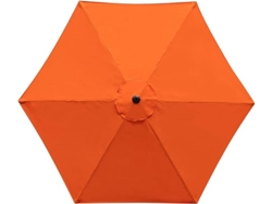 Funda de repuesto para sombrilla de patio de 2 m de diámetro y 6 varillas, color naranja y dorado