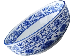 Ramen Cerámica Blanca Vajilla Delicada Estilo Chino Bufés Doméstico Bol Azul Uso