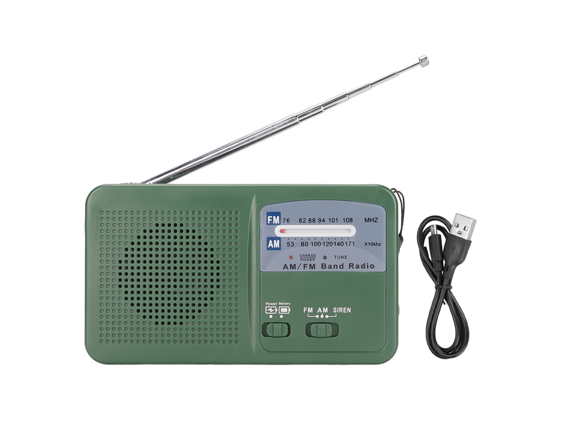 Lanterna Rádio Solar Com Manivela Multifuncional Portátil De Emergência 1led Am/fm Alarme