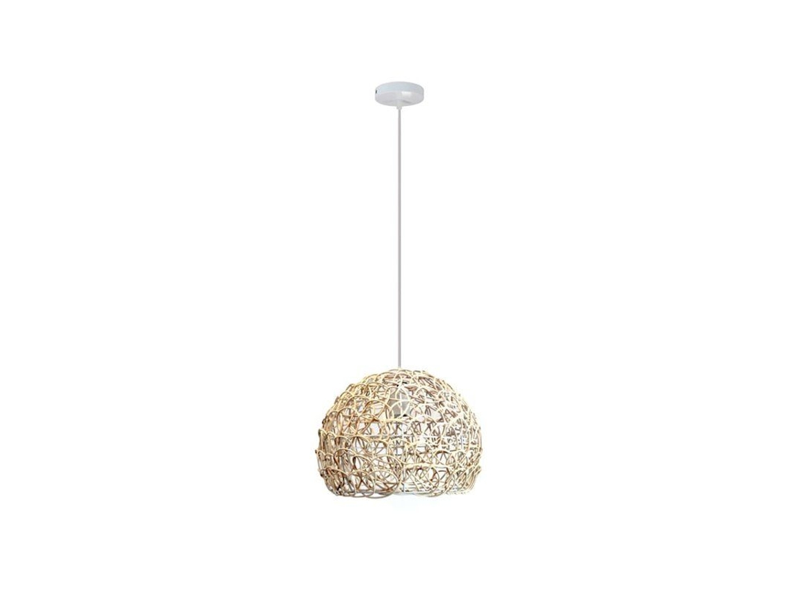 Lámpara colgante de mimbre Cebu 1xe27 de 30 cm, Cristalrecord