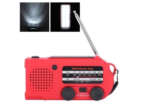 Radio de Manivela Movido a Energía Solar HURRISE Alarma Portátil Multifuncional Movido a Energía Solar Abs SOS Walkman de Sonido Movido a Energía S...