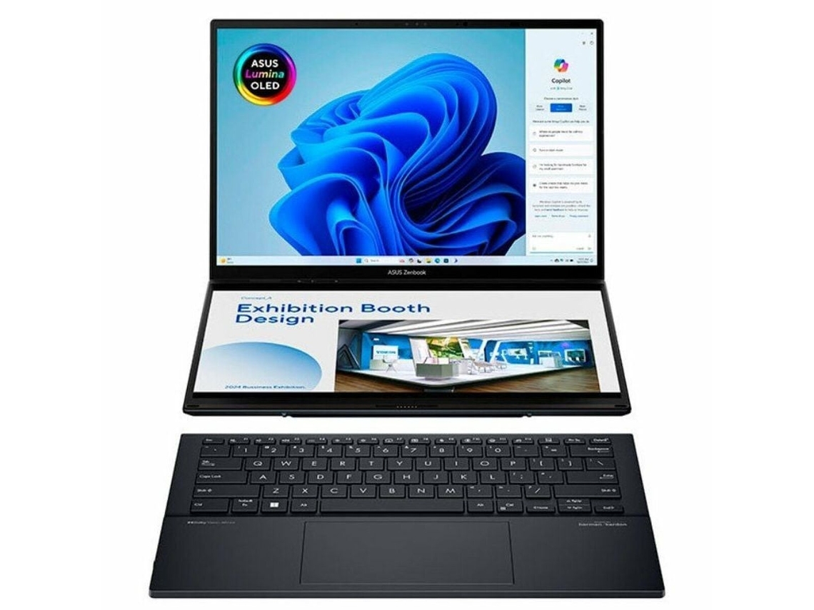 Portátil 2 en 1 Asus Zenbook Duo Oled Ux8406ca Pz152w (gris, SSD de 1 TB, conector UE de 14 pulgadas, QWERTY español, 32 GB de RAM, Intel Core Ultra 9)