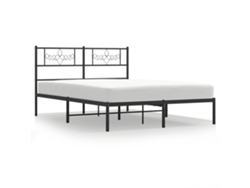 Maison Exclusive - Estructura Cama Sin Colchón Con Cabecero Metal Negro 160x200 Cm