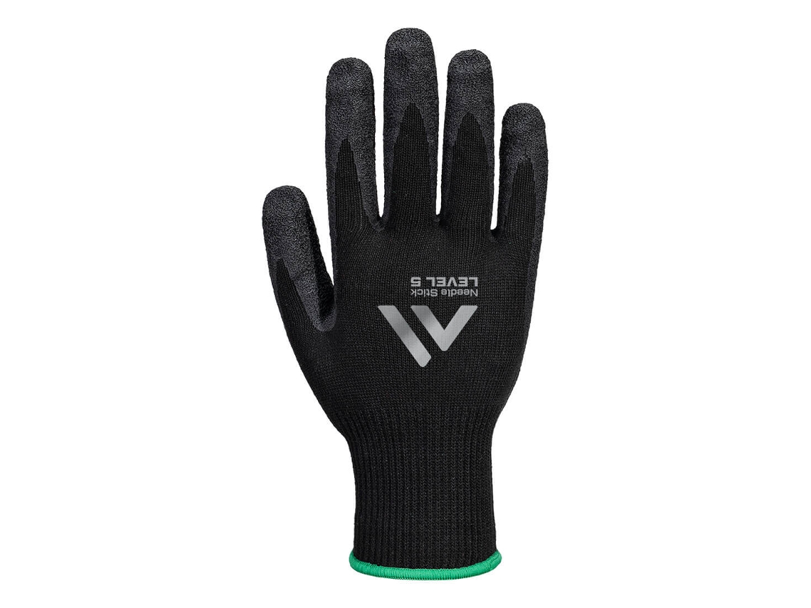 Guante De Látex Rugoso Needle Stick F10 - Protección Superior Negro / Xxl
