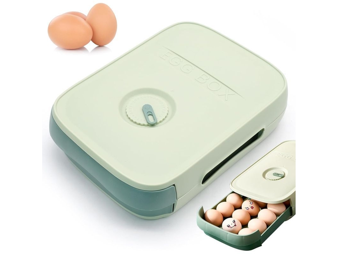 Caja Para Huevos Con Cajón, Apilable, De Material Pp, Para Almacenamiento En Refrigerador Y Congelador, Con Capacidad Para 21 Huevos.