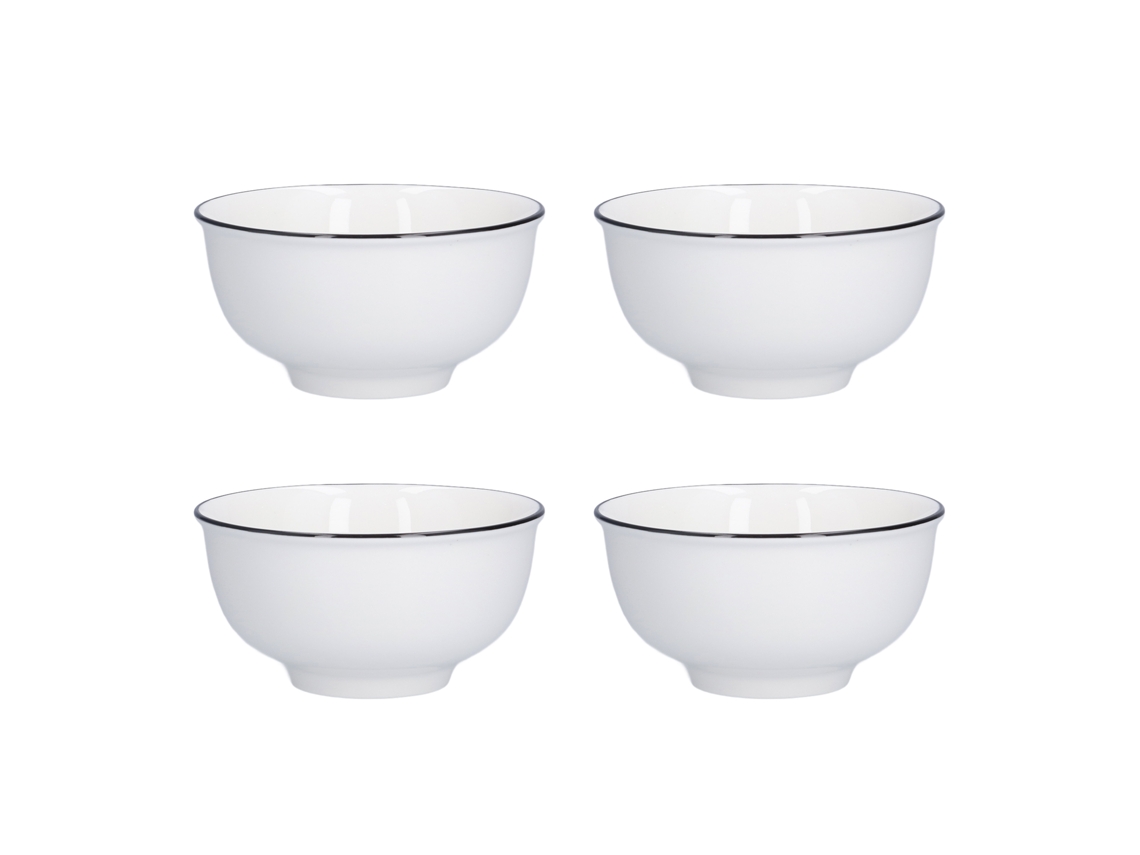Juego De 4 Tazones De Sopa De Cerámica Blanca De 15 Cm (6 Pulgadas), Multifuncionales, Para Cocina Y Restaurante.