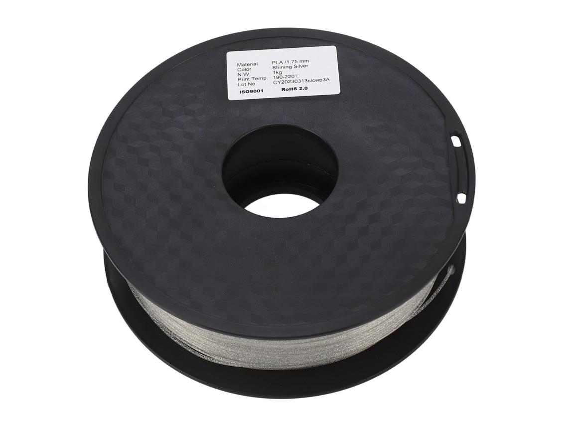 Filamento Pla Brillante Plateado Para Impresora 3d 1.75mm Suave Y Resistente Consumible