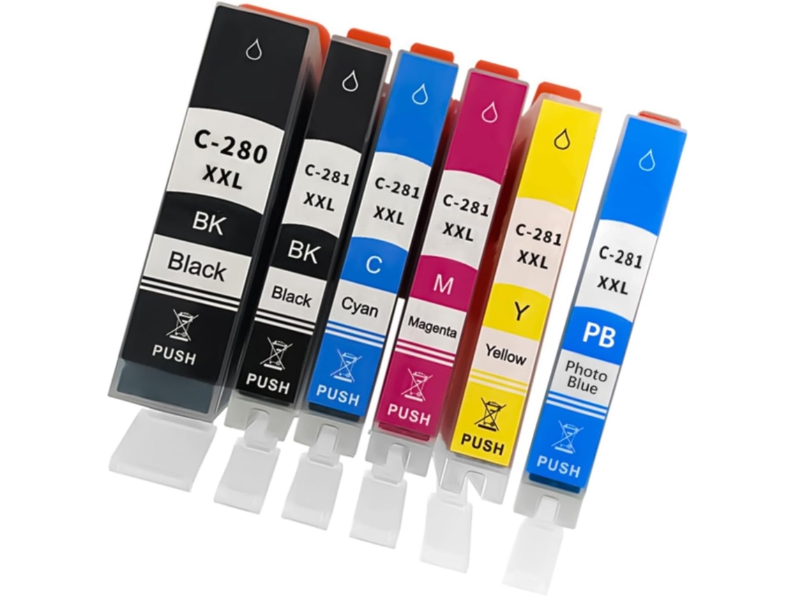 Paquete De 6 Cartuchos De Tinta De Color Pgi280 Cli281 Xxl Para Fotos Y Documentos.