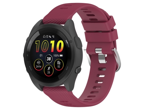 Correa Smartwatch para Garmin Forerunner 265S 18mm Silicona Color Sólido (Rojo Vino)