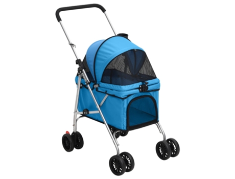 Cochecito para perros plegable tela oxford azul 76x50x100 cm VIDAXL