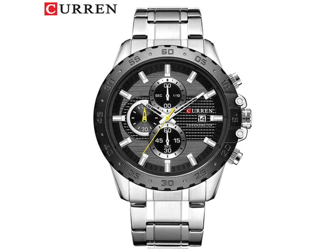 Reloj De Hombre, De Cuarzo, Resistente Al Agua, Con Correa De Acero De Seis Agujas E Indicador De Fecha.