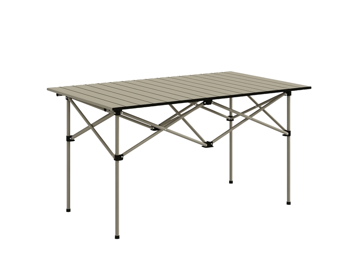 Mesa De Camping Plegable Con Encimera Enrollable Y Bolsa De Pícnic Portátil Para Acampar 95x55x50cm Caqui