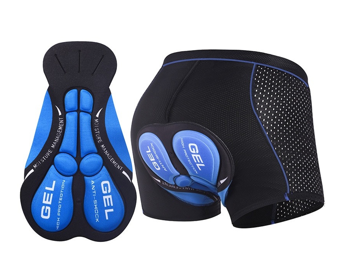 Ropa Interior De Ciclismo Para Hombre, Con Cojín De Asiento Acolchado De Gel 5d Grueso, Color Azul. Siurn (m)