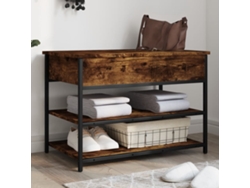 Mueble Zapatero | Banco Zapatero Madera De Ingeniería Roble Ahumado 70x42,5x50 Cm