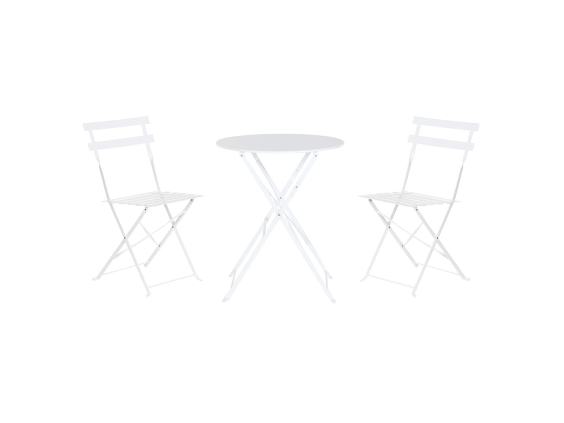 Set 3 Mesa Metal Blanco 60x60x71cm