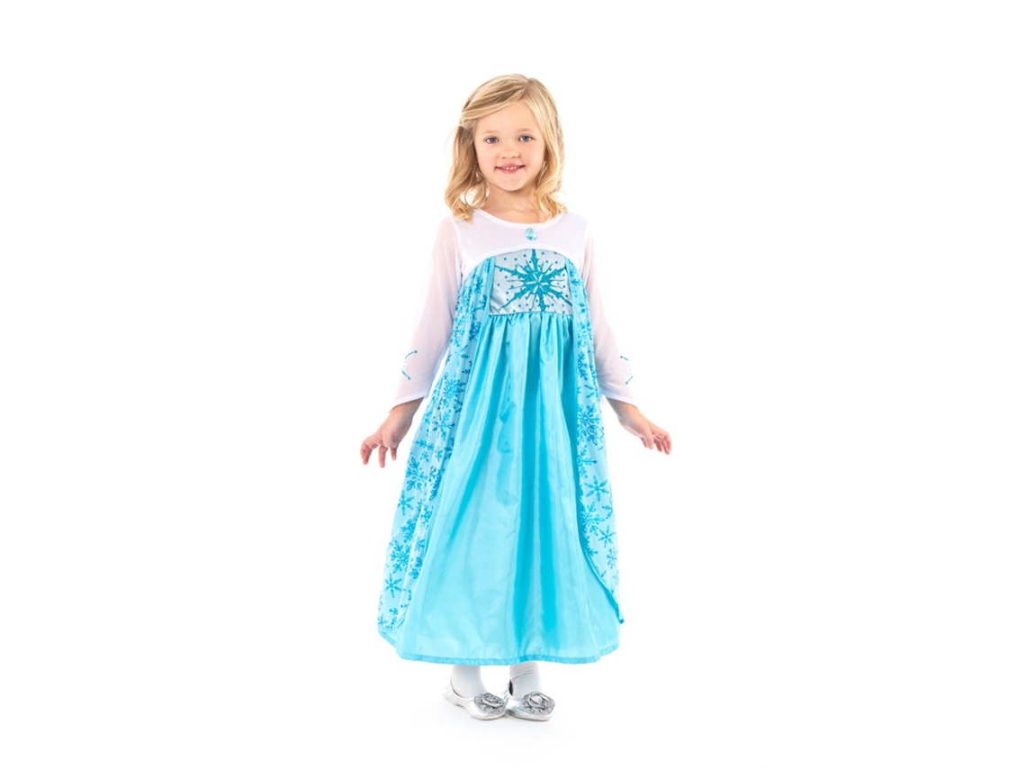 Vestido de Princesa Pequeñas Aventuras, Princesa de Hielo, Tallas 5-7, Disfraz