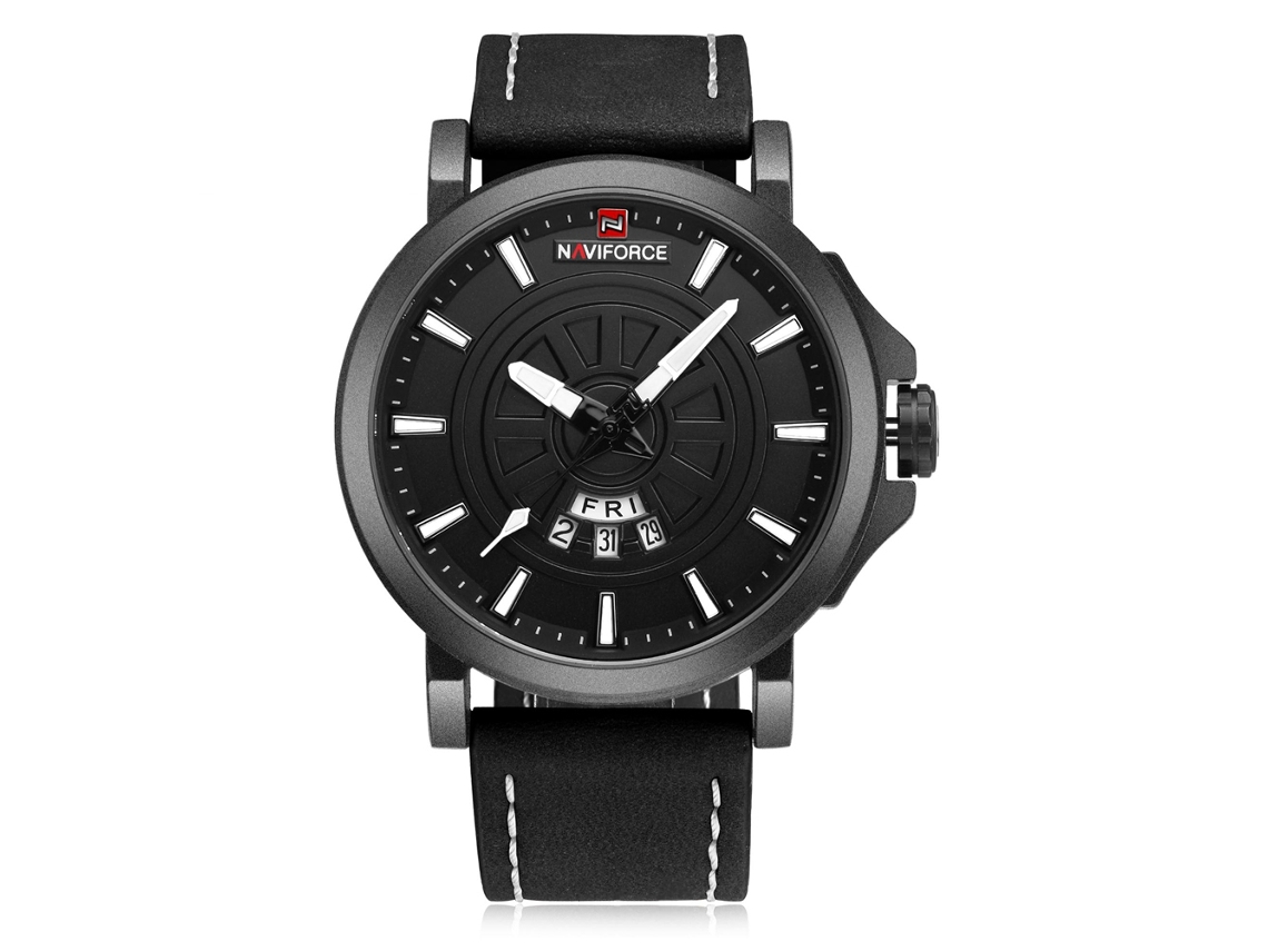 Reloj De Cuarzo Para Hombre Con Correa De Cuero, Calendario Y Resistencia Al Agua Estilo Elegante Y Moderno Para Negocios.
