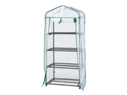Invernadero de lámina Chaam con puerta acero y cubierta 158x69x49cm - Blanco [EN.CASA]