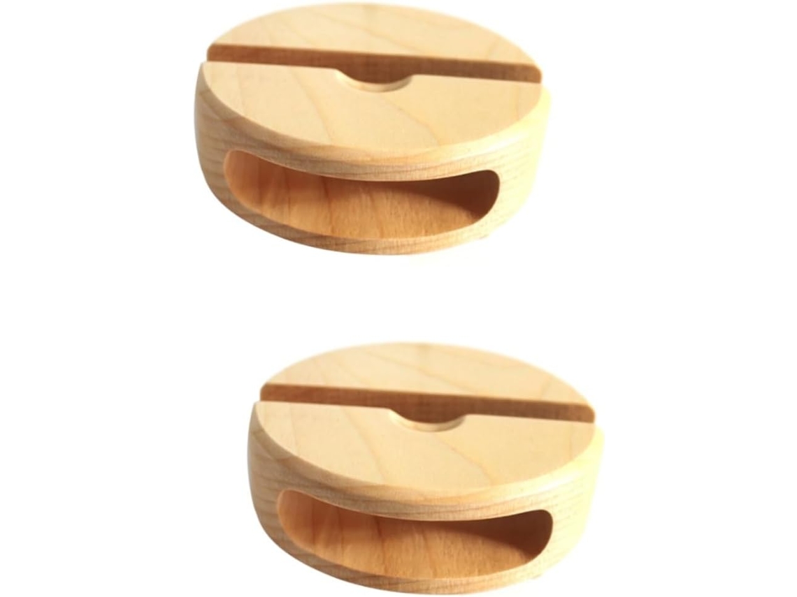Juego De 2 Soportes De Madera Para Teléfono Móvil Para Oficina O Dormitorio - Material Resistente