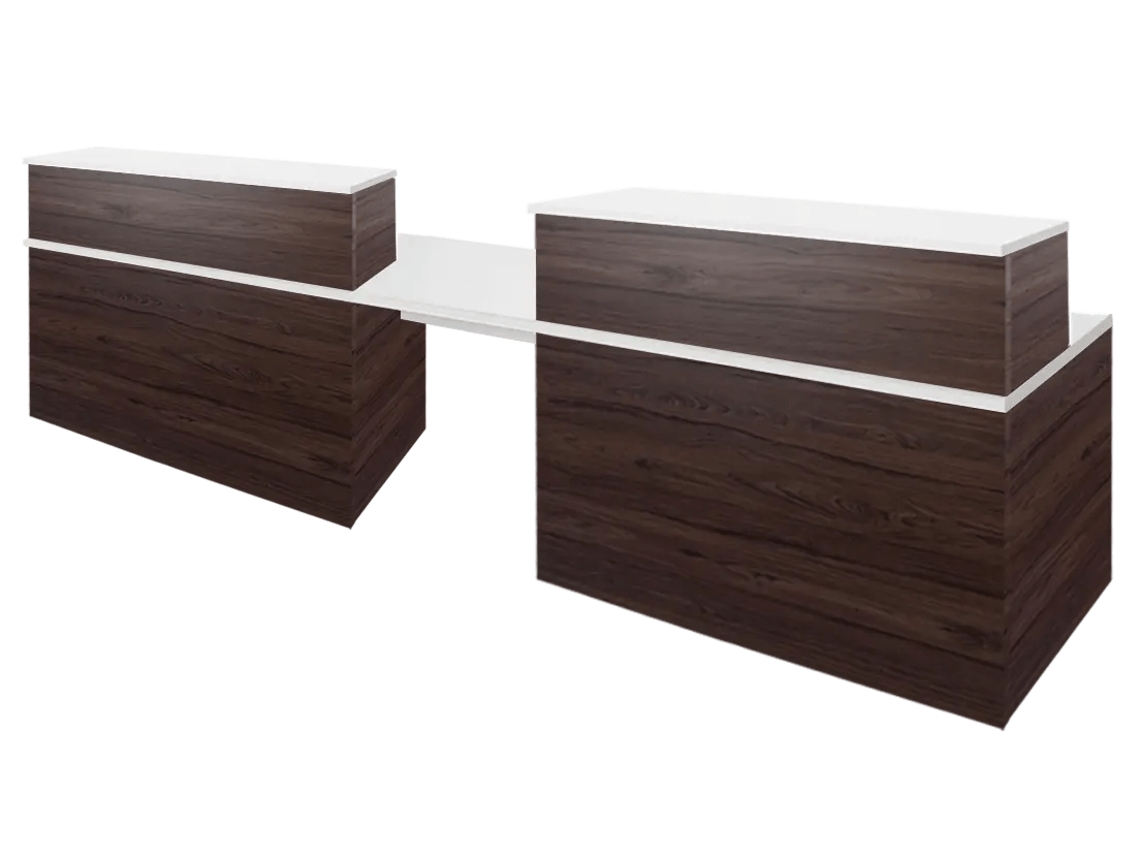 Mostrador de Recepción Apolo Doble adaptado para minusválidos OFILIKE (140+60+140cm - Nogal)