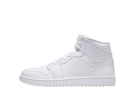 Zapatillas Deportivas Air Jordan 1 Mid NIKE Hombre (Blanco - Cuero Natural -49,5)