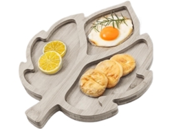 Bandeja rústica de madera para servir carnes con estampado de hojas, ideal para el Día de Acción de Gr Gokoco