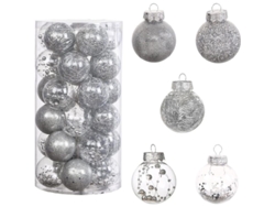 Adornos Para Árbol De Navidad, 30 Bolas Navideñas Plateadas Transparentes, Irrompibles.