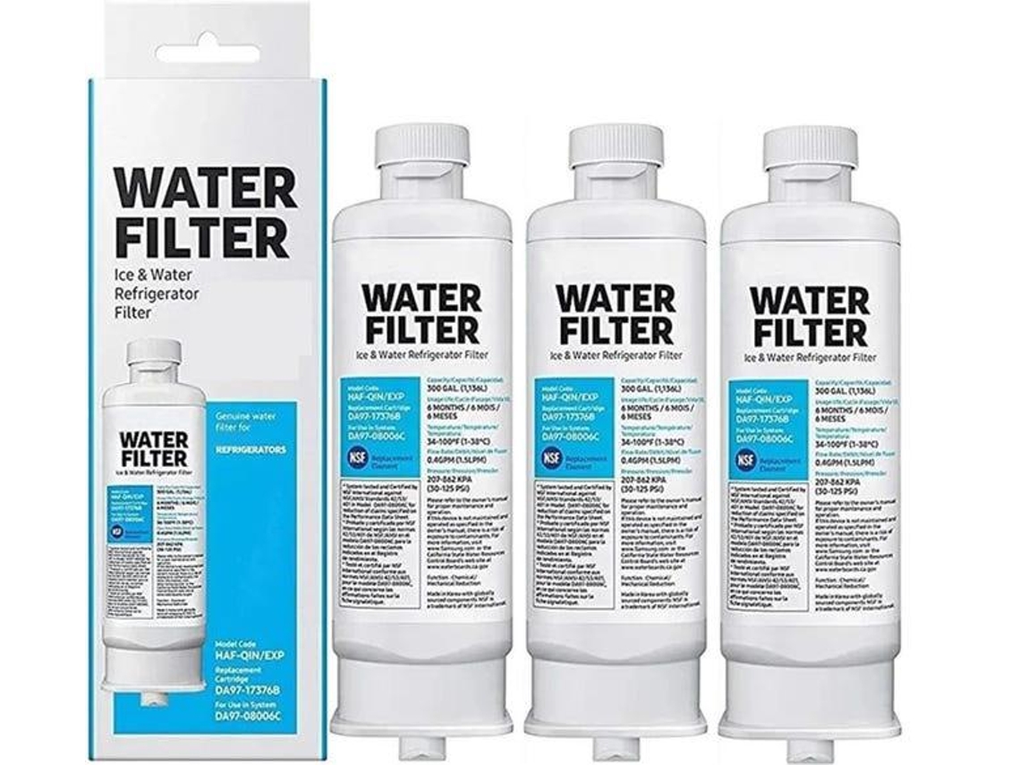 Filtro de agua de repuesto para refrigerador. Compatible con Samsung Da97 17376b, filtro de agua para refrigerador Haf Qin/exp. Ehstmind (3 piezas)