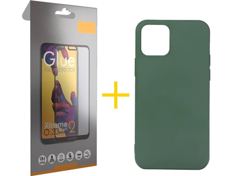 Kit Funda + Protector de Pantalla Apple iPhone 12 Mini SKYHE Full Liso (Verde)