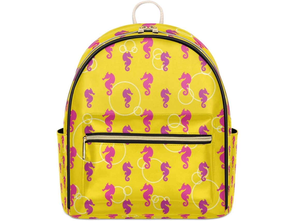 Mochila Cuero Tropicallife Estampado Caballito Mar Para Mujeres Niñas Niños Mochila Escolar Bolso Hombro In