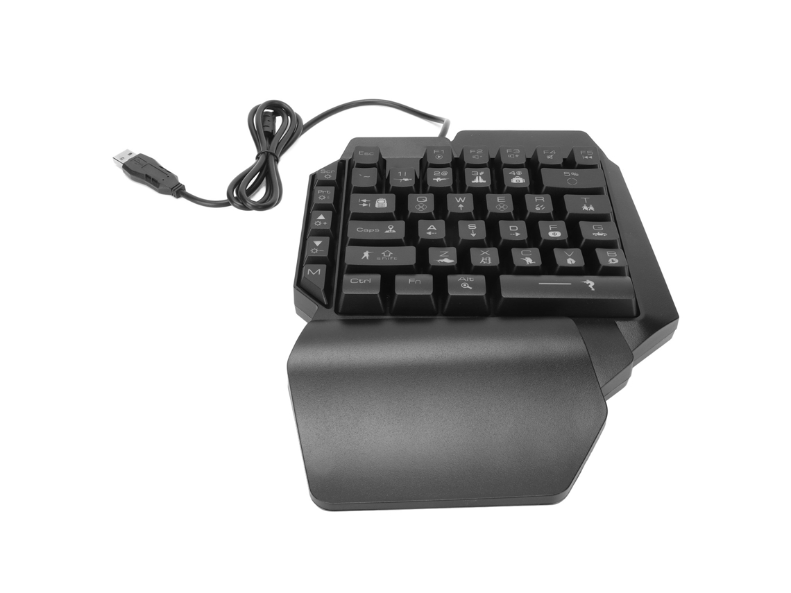 Teclado De Juegos De Una Sola Mano Con Retroiluminación Rgb