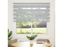 Maison Exclusive - Estor Cebra Gris Claro 150x150cm Tejido Ancho 145,9cm Poliéster