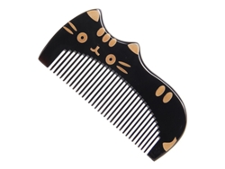 Peineta Con Forma De Gato, Hecha A Mano, De Cuerno De Búfalo Natural, Para Niños Y Niñas, 4x2 Pulgadas.