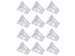 12 pinzas de uñas de cristal transparente*