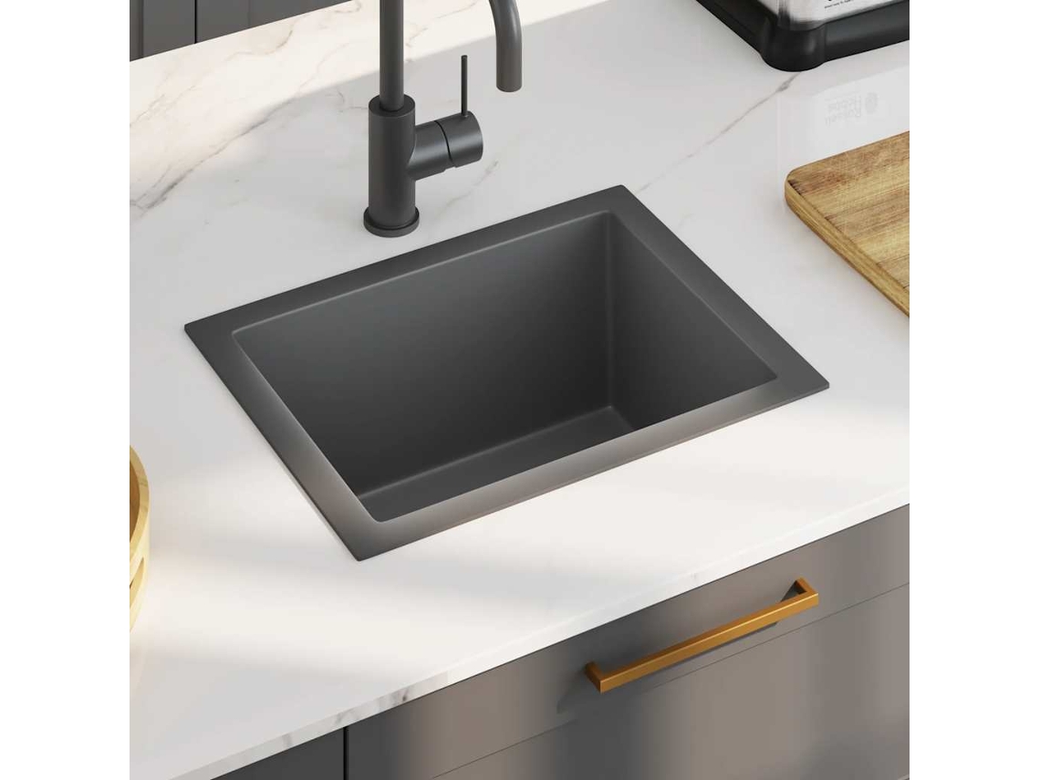 Lavavajillas de cocina DKD HOME DECOR de acero inoxidable negro hecho a mano