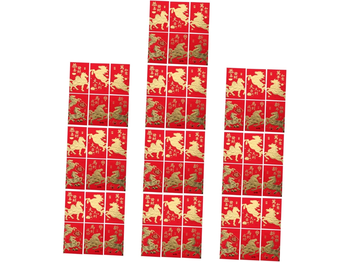 60 Sobres Rojos Chinos Para Regalos Del Año Nuevo Lunar Y El Festival De Primavera Liquid Horse